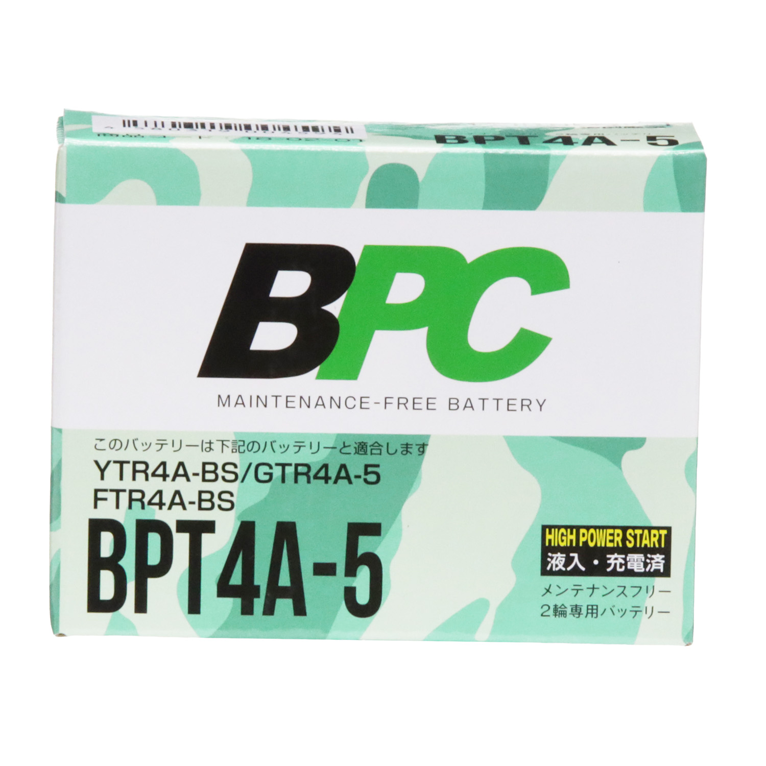 BPCバッテリー】BPT4A-5 (液入充電済) (YTR4A-BS 互換) | バイクパーツ
