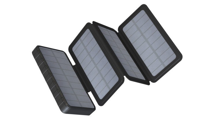 HIDISC ソーラーパネル4面搭載急速充電モバイルバッテリー10000mAh