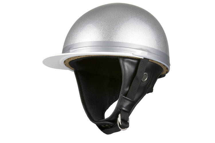 ヘルメット コルク半三つボタン シルバーラメ KC-029LB | バイク