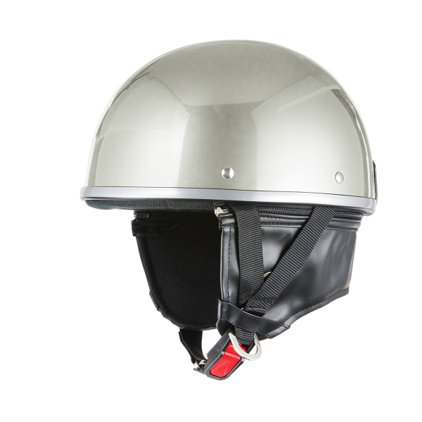 ヘルメット 半帽(ゴーグル付)シルバー KC-012E | バイクパーツセンター