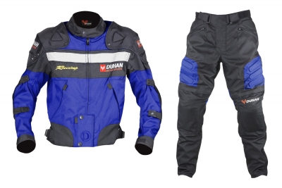 DUHAN MOTOR SPORTS ライディングジャケット ＆パンツセット DUHAN ジャケット＆パンツセット ブルー XL | バイクパーツセンター