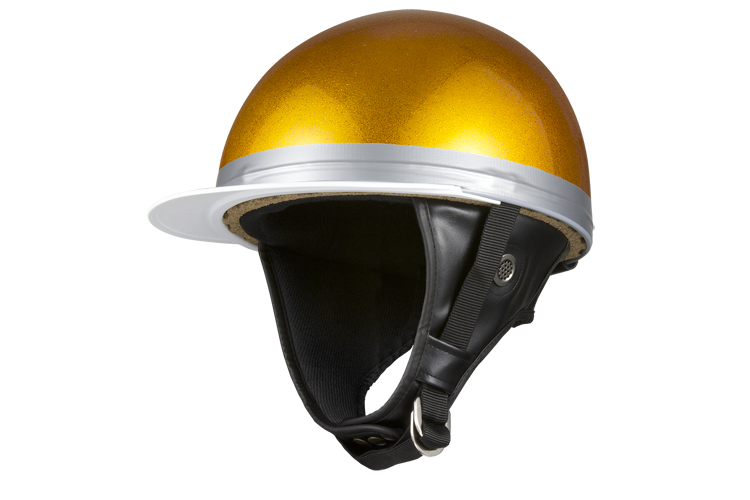 ドラヘル三つボタンコルク半キャップ ヘルメット コルク半キャップ 三つボタン オレンジラメ 新品 半